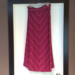 Mossimo Supply Co. Red Striped Maxi Skirt